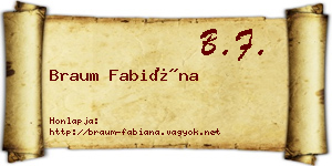 Braum Fabiána névjegykártya